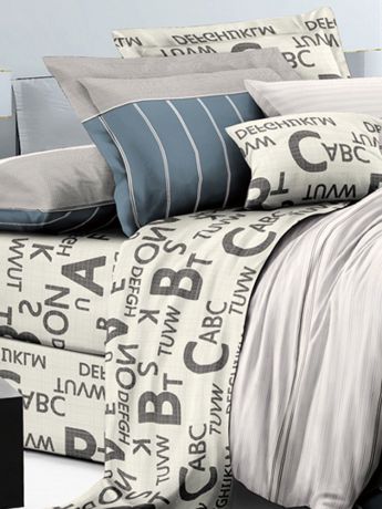 Комплект постельного белья ИМАТЕКС IM0307П-1,5-70х70, серый, темно-серый, светло-бежевый