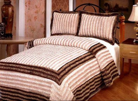 Комплект для спальни Tango "Каракуль": покрывало 230 х 250 см, наволочки 50 х 70 см, цвет: светло-бежевый, коричневый