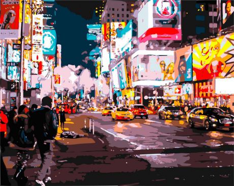 Картина по номерам Хобрук "Вечерний Нью-Йорк", HS0054, 40 х 50 см