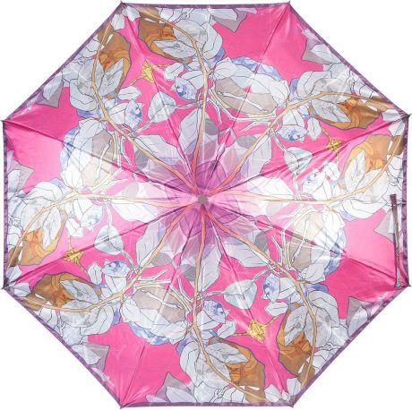 Зонт женский Eleganzza, автомат, 3 сложения, А3-05-0355LS 06, фуксия