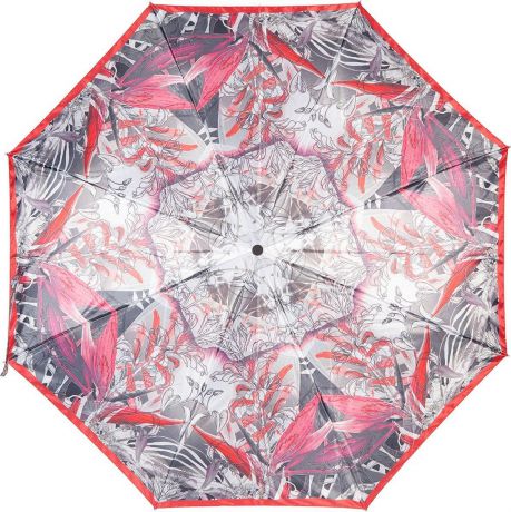 Зонт женский Eleganzza, автомат, 3 сложения, А3-05-0364LS 07, красный