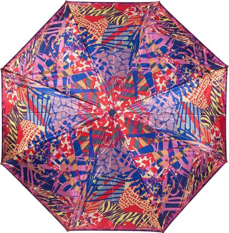 Зонт женский Eleganzza, автомат, 3 сложения, А3-05-0368LS 08, бордовый