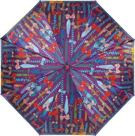 Зонт женский Eleganzza, автомат, 3 сложения, А3-05-0374C 10, фиолетовый