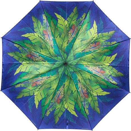 Зонт-трость женский Eleganzza, полуавтомат, Т-06-0343 12, синий