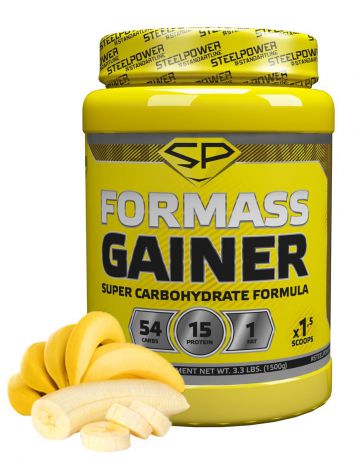 Гейнер SteelPower Nutrition FOR MASS 1500 г, вкус Банан