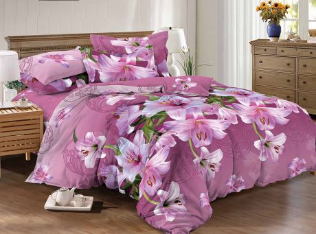 Комплект постельного белья ИМАТЕКС IM0353-2-70х70, сиреневый, фиолетовый, серый