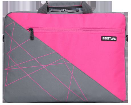 Сумка для ноутбука Bestlife для бизнеса BBC-3002, серый, светло-розовый
