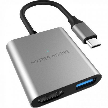 USB-концентратор HyperDrive 3-in-1 USB-C, серый