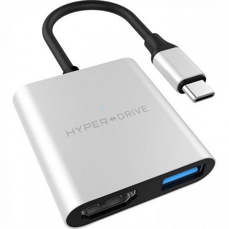 USB-концентратор HyperDrive 3-in-1 USB-C, серебристый