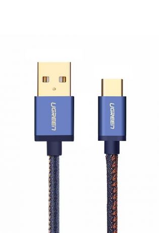 Кабель Ugreen USB 2.0 to USB Type C Data Cable, 0.5M (джинсовый), синий