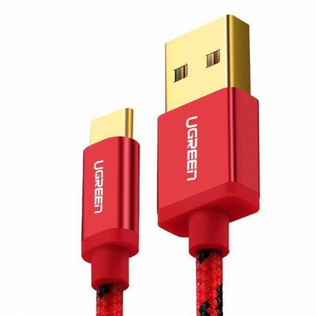Кабель Ugreen USB 2.0 to USB Type C Data Cable, 1.0M, красный