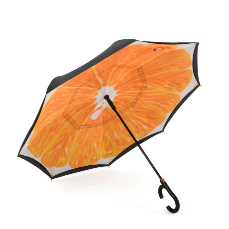 Зонт Maple Leaf обратного сложения, оранжевый