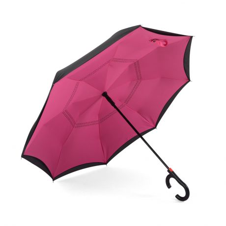 Зонт Maple Leaf обратного сложения, розовый