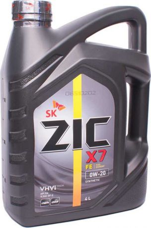 Моторное масло ZIC X7 FE, синтетическое, 0W-20, 4 л