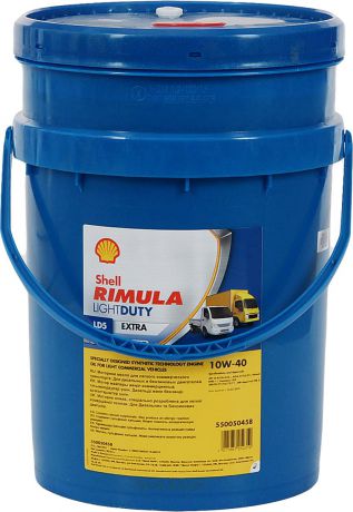Моторное масло Shell Rimula Light Duty LD5 Extra, полусинтетическое, 10W-40, 20 л