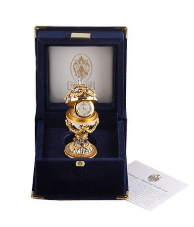 Яйцо декоративное Faberge "Зимний дворец", золотой, серебристый, бежевый