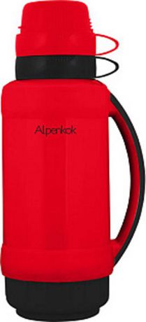 Термос Alpenkok, AK-10025S, красный, черный, 1 л