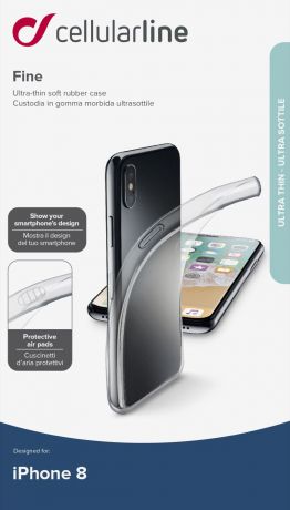 Чехол Cellularline для Apple iPhone X, FINECIPH8T, прозрачный