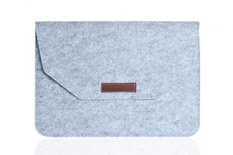 Чехол для ноутбука Gurdini конверт войлочный на липучке для Macbook 11-12", серый