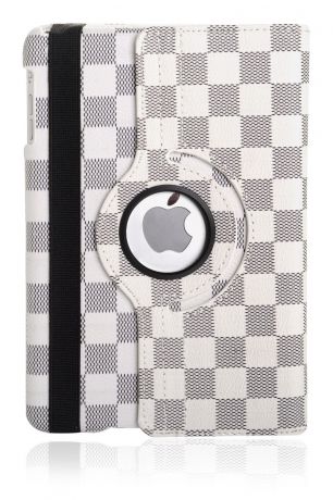 Чехол для планшета Gurdini книжка 410066 поворотный 360 в шашечку для Apple iPad mini 1/2/3 7.9", белый