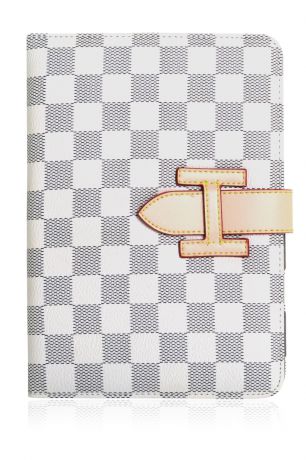 Чехол для планшета Gurdini книжка в шашечку с хлястиком для Apple iPad mini 1/2/3 7.9", белый