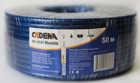 Кабель коаксиальный Cadena RG-6SAT, Blue Silk, 50 м