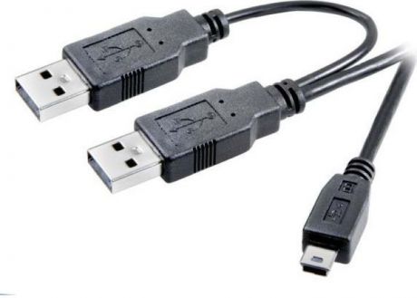 Кабель Vivanco CC U 10 Y, USB 2,0 2xА/mini В, 1 м, черный