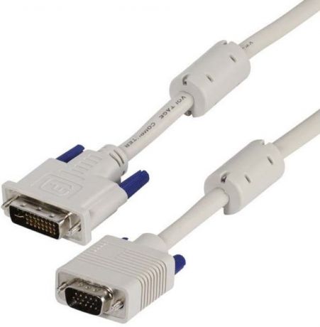 Кабель Vivanco CC M 18 DVI, DVI/HD 15 VGA, белый