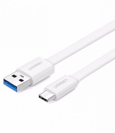 Кабель Ugreen плоский USB 3.0 to USB-C, 1.5M, белый