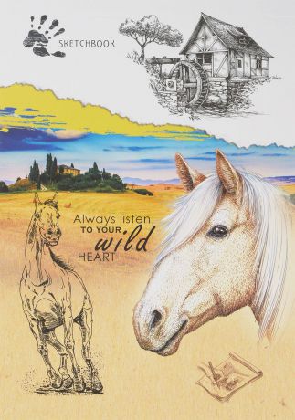 Скетчбук Miland Рисунок лошади, формат A5, 48 листов