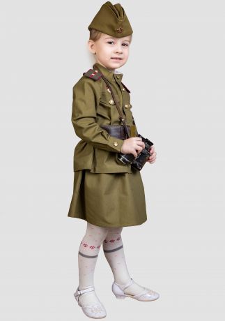 Комплект пехотной детской военной формы на девочку