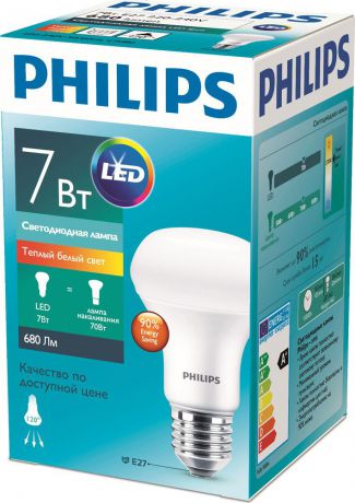 Лампочка светодиодная Philips Essential, 929001857687, цоколь E27, 7W, 2700K
