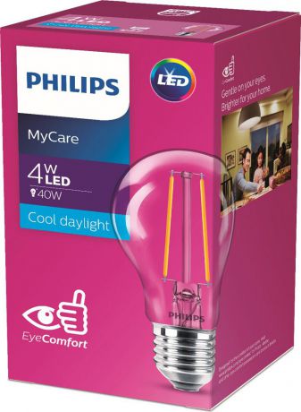 Лампочка светодиодная Philips LED Classic, 929001974808, цоколь E27, 4W, 6500K