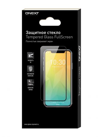Защитное стекло ONEXT Samsung J4 Plus с рамкой (full glue)
