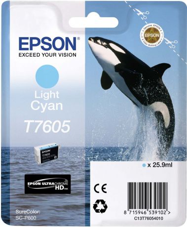 Картридж Epson T7605 (C13T76054010), светло-голубой