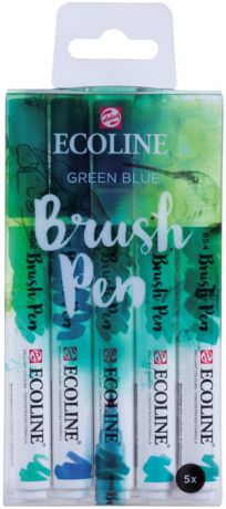 Набор маркеров Royal Talens Ecoline, зелено-голубые цвета, 5 шт