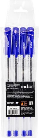 Набор шариковых ручек Index, IBP800/S4-1, цвет чернил синий, 4 шт