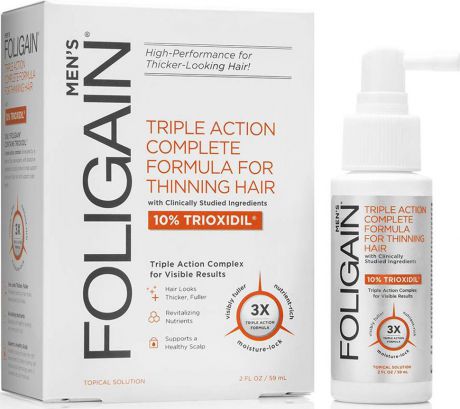 Средство для лечения кожи головы и волос для мужчин Foligain Hair Regrowth With 10% Trioxidil, 59 мл