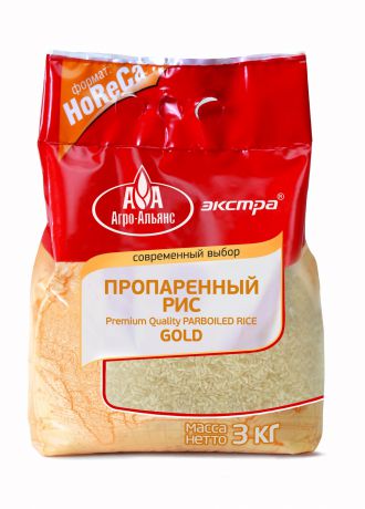 Рис Агро-Альянс Пропаренный "Gold" HoReCa, 3000 г