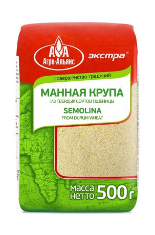 Манка Агро-Альянс "Манная крупа из твердых сортов пшеницы" Экстра, 500 г