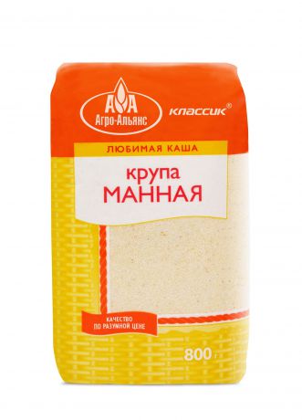 Манка Агро-Альянс "Крупа манная Классик", 800 г