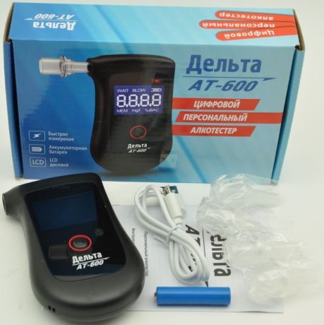 Алкотестер AutoExpert Дельта AT-600, полупроводниковый, цвет: черный