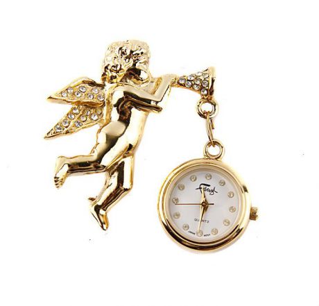 Старинные часы Faberge Путти, золотой, серебристый