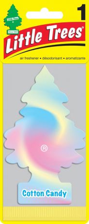 Освежитель воздуха Car-Freshner Little Trees Сладкая вата, U1P-10282-RUSS, разноцветный