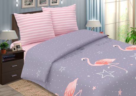 Комплект постельного белья ТК Традиция Pastel, для сна и отдыха, 1205/Фламинго, розовый