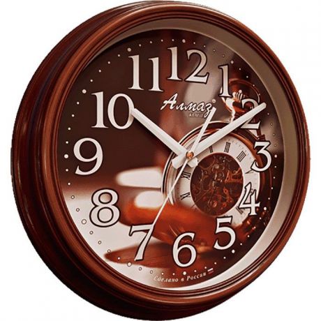 Настенные часы Алмаз A50, темно-коричневый