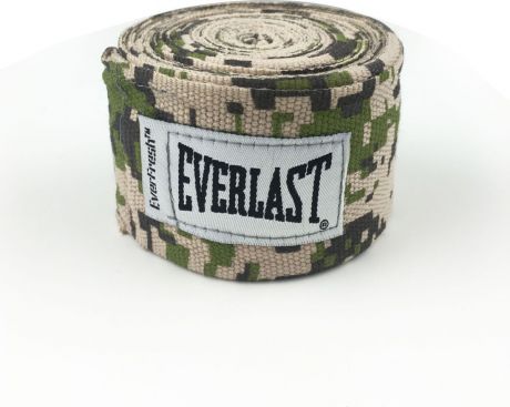 Боксерский бинт Everlast Elastic, 4463CAMO, зеленый, 2,5 м