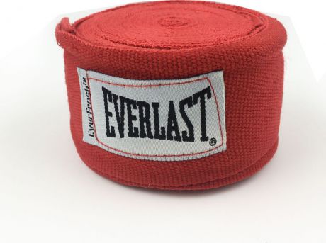 Боксерский бинт Everlast Elastic, 4463RD, красный, 2,5 м