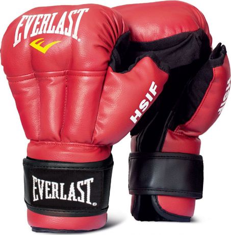 Перчатки для единоборств Everlast HSIF Leather, RF5110, красный, вес 10 унций