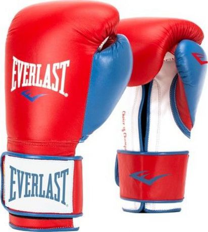 Боксерские перчатки Everlast Powerlock, тренировочные, P00000729-10, красный, синий, вес 10 унций